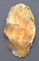 A crude stone tool