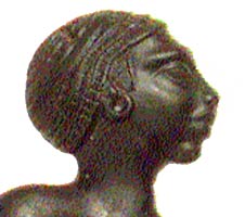 African figure with receding forehead