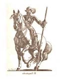 A bearded Spanish conquistador on a horse.