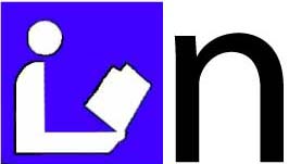 An illustration comparing a public library logo to the minuscule letter n