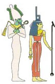 Father god and mother goddess, Assur and Isis