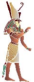 Heru, the son, in motion, striding