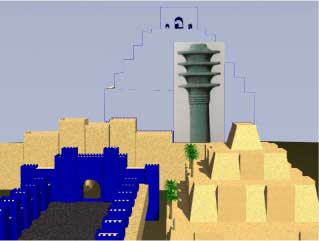 The Tower of Babel pictured as a 'Tet' tower