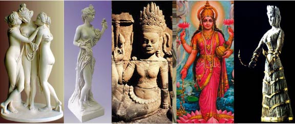 An array of goddesses from lands other than Egypt
